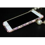 Wholesale Apple iPhone 5S 5 Luxury Diamond Metal Bumper (Pink Purple)